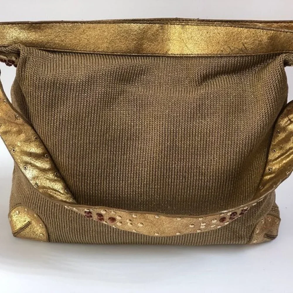 The Sak Bag Crochet Shoulderbag Gold Large Tote